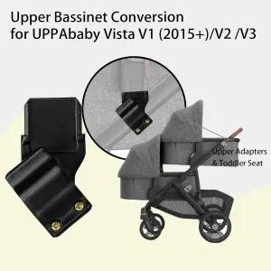UPPAbaby Vista V1 2015 V2 또는 V3용 상부 배시넷 변환 유모차 구성을 위한 안전한 볼트온 브래킷 미포함
