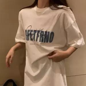 여자 오버핏 프린팅 캐주얼 여름 반팔 티셔츠 2컬러