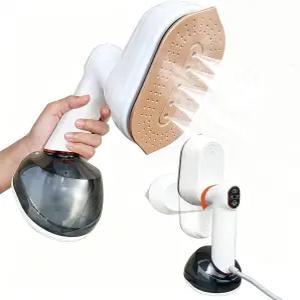 요크그래스 2 in 1 스티머 언 1200W 휴대용 여행용 의류 7.8OZ 대형 탱크 주름 제거기 25S 고속 가열 빠른