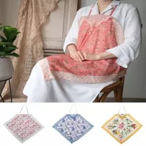 (옵션 65X65cm 임의배송)혜명생필품몰 (영화)로맨틱한 디자인의 플라워 레이스 손수건 겸용 앞치마 업소용