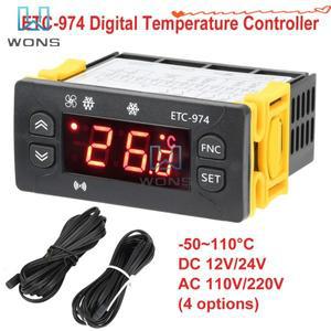 DC 12V 디지털 온도 컨트롤러 ETC-974 냉장고 냉각 제어 조절기