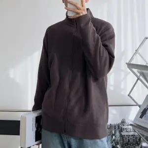 남자 골지 하이넥 집업 가디건 5C-CA-Q109-밤색
