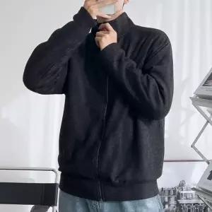 남자 골지 하이넥 집업 가디건 5C-CA-Q109-차콜