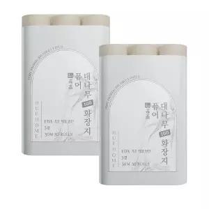 휴홈 퓨어 대나무 100 화장지 3겹 30m, 30롤, 2팩