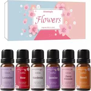 플로럴 향수 오일 가정용 디퓨저용 아로마토피아 플라워 에센셜 6x10ml 양초 비누 제조용 라벤더 로즈