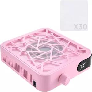 미니 네일 먼지 수집기 - 6000RPM 충전식 진공 팬 30개 필터 용지 10단 속도 강력하고 컴팩트한 무선