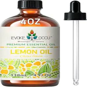 피부 홈 디퓨저 마사지를 위한 에보크 OCCU 레몬 에센셜 오일 - 4 FL Oz