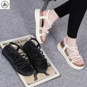 [애슬릿] 플랫폼 샌들 발편한 밴딩 발목 스트랩 키높이 여름 5cm