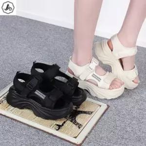 [애슬릿] 플랫폼 샌들 찍찍이 스트랩 굽높은 키높이 발편한 5.5cm