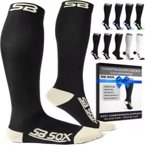 남성용 및 여성용 SB SOX 압박 양말 20-30mmHg - 여행 스포츠 넓은 종아리 핏 일상복에 가장 적합한