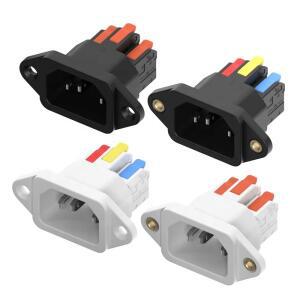 IEC C14 3핀 소켓 퀵 커넥트 프레스 충전 3코어 남성 250V 10A 간편 설치