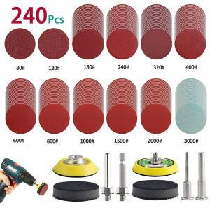120/240Pcs 2 인치 50mm 샌딩 디스크 패드 60-3000 그라인더 용 그릿 연마 키트 로타리 도구 샌드페이퍼