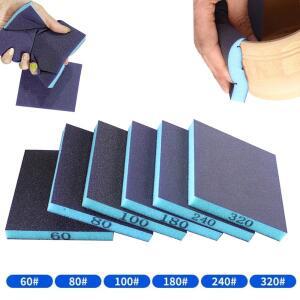 6PCS 샌딩 스펀지 60-320 그릿 세척 가능 재사용 습식 블록 금속 목재 연마 도구