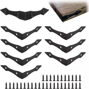 8Pcs 블랙 메탈 코너 프로텍터 39x39x08 헤비 듀티 장식용 L 브래킷 농가 가구용 빈티지 엣지 가드 헛간 문
