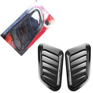 본넷덕트 2개입 카본 파이버 보닛 플로우 에어 스티커 스쿱 벤트 흡입구 후드 차량용 장식용 커버