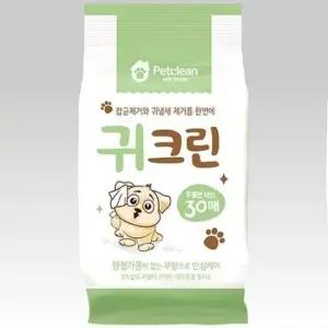 반려동물 강아지 위생용품 펫크린 귀크린 티슈 30매