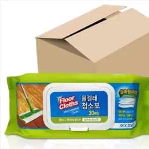 [생활] 물걸레청소포 30매 15팩 1박스 실속형 대형 38x20cm 일회용 바닥청소포