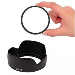 UV 필터 EW-53 총검 렌즈 후드 캐논 EOS R100 R50 R10 RF-S 18-45mm M6 M50 II M5 M10 M100 M200 15-45mm