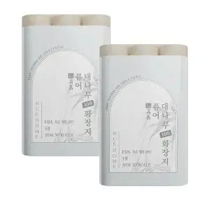 휴홈 퓨어 대나무 100 화장지 3겹 30m, 30롤, 2팩