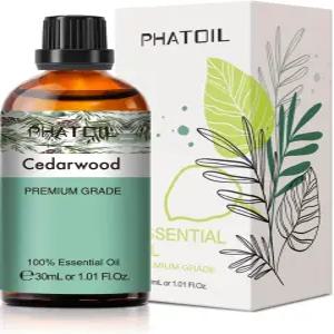 시더우드 에센셜 오일 아로마테라피 디퓨저용 1.01Fl.Oz 30ML PHATOIL 퓨어 싱글 DIY 캔들 및 비누
