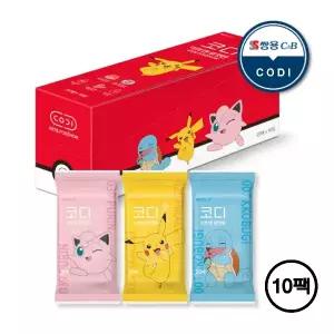 코디 포켓몬 물티슈 20매 x 10팩 휴대용 외출용 어린이집