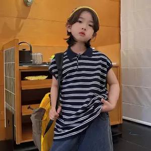 [베이비맥스] 스트라이프 카라 민소매 티셔츠 R17599 [P003803198]