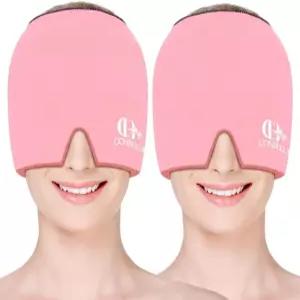캡 2Pcs 진정 스 마스크 제품 온냉 눈 긴장 스트레스 및 숙취를 위한 2Pink