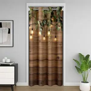출입구 프라이버시를 위한 Felyou Rustic Wood Barn 문 커튼 80L x 59W 팩 농장 시골 잎 3050 방 암막 헛간