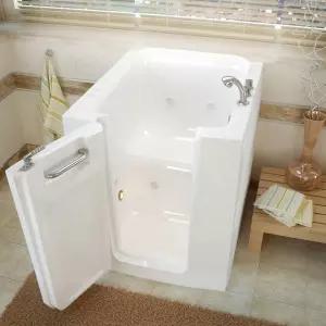 Meditub 3238LWH 32x38 왼쪽 배수구 화이트 월풀 분사 워크인 욕조