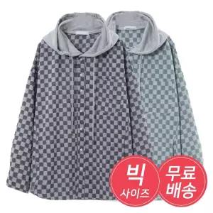 남자 빅 체크 후디 셔츠 남방 AC-JKA-Q013-그린