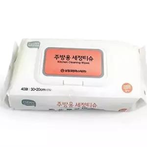 주방 세정티슈 40매 청소용물티슈 찌든때청소 일회용청소포 물걸레청소포