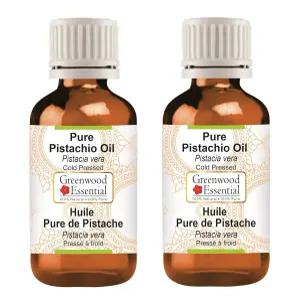 그린우드 에센셜 퓨어 피스타치오 오일 (피스타시아 베라) 콜드 프레스 (2팩) 100ml X 2 (6.76온스)