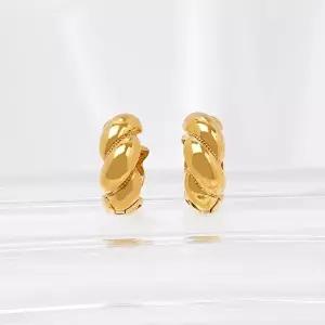 [골드모아]24K 여자 순금 원터치 링귀걸이 [통통 트위스트]