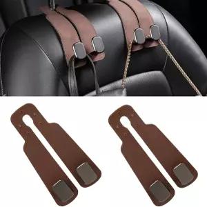 AsggBah 2pcs 가죽 카시트 레스트 휴대폰 홀더 가방 정리 액세서리