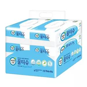 깨끗한 나라 물티슈 캡형 70매X6입