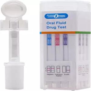 프라임 스크린 7 패널 경구용 타액 검사 키트 [5팩] 고용 및 보험 검사(AMP COC MET OPI OXY PCP THC)