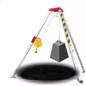 MEPMU 낙상 보호 삼각대 키트 자가 윈치가 있는 밀폐 공간 구조 200/800/2600 LBS 최대 7피트까지 다리