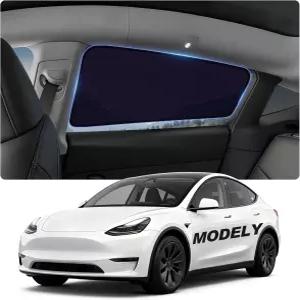 Tesla Model Y 20202024용 리어 사이드 윈도우 선쉐이드 정적 달라붙음 쉬운 설치 및 제거 반투명