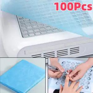 100Pcs 네일 진공 청소 수집기 필터 종이 세트 20*24cm 방진 교체 일회용 매니큐어 기계 먼지 액세서리