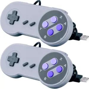 슈퍼 NES SNES용 USB 컨트롤러 2팩 노트북 컴퓨터 Windows PC/MAC/Raspberry Pi용 패미컴 조이패드