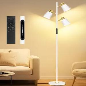 OUTON LED 트리 바닥 램프 리모컨 및 터치 컨트롤이 가능한 모던 스탠딩 4가지 색상 온도 거실 침실 사무실