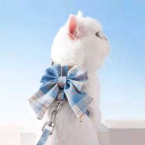 반려동물 고양이 강아지 체크리본 하네스 Sgb6+5bcf