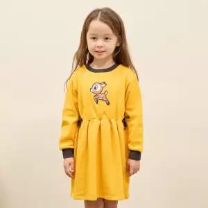 [팬콧키즈] 멀티 캐릭터 컬러배색 원피스(PANCOAT YELLOW)