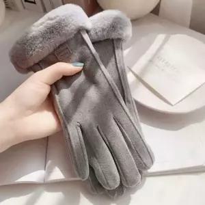 [하프클럽/]보온 장갑 방한 그레이 기모 벨벳 스웨이드 터치 퍼