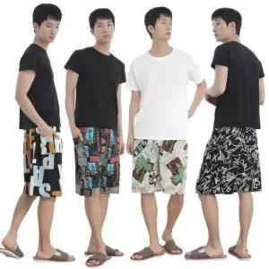 [하프클럽/]인견 남성용 5부 밴딩 파자마 반바지 시원한 홈웨어 여름 실내복