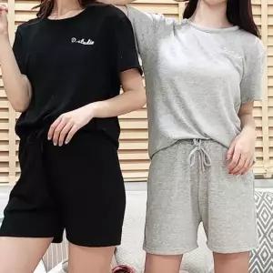 [하프클럽/]여성용 데일리 반팔 티셔츠 반바지 실내외 편안한 홈웨어 잠옷 6