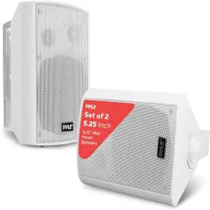 Pyle 5.25인치 월 마운트 블루투스 스피커 방수 실내/외 시스템 240W Max 마린 등급 무선 음악 스트리밍