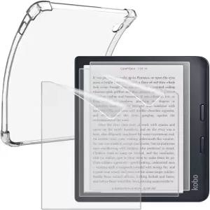 Kobo Libra 컬러 2 PET 화면 보호 필름 안티 스크래치 고화질 및 소프트 클리어 TPU 케이스에 호환되는