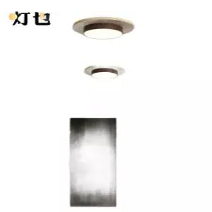 스톤 천장 램프 조명 와비 월넛우드 거실 원형 발코니 LED28w D22cm 레트로 복