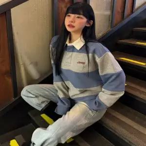 지프 JR5TSU825SB 카라티 맨투맨 레트로 마운틴 1941 스트라이프 카라 5 5794877